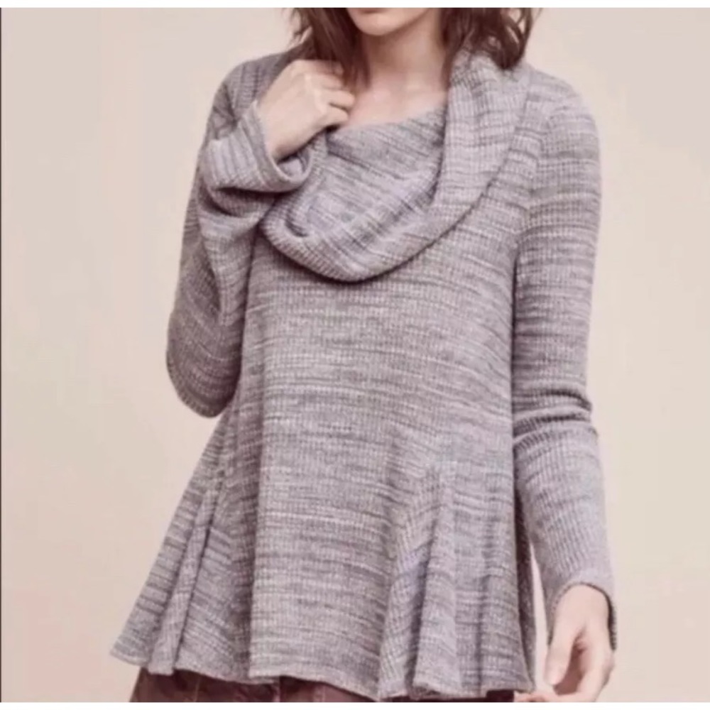 Anthro Postcard Maursia Cowl Neck Waffle Top